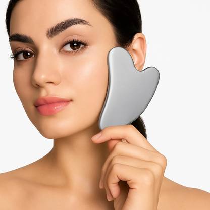 WYNX Pack of 1 Surgical Steel Gua Sha Anti-Aging Tool Face Roller Alternative for Youthful Skin & Toning Massage Massager