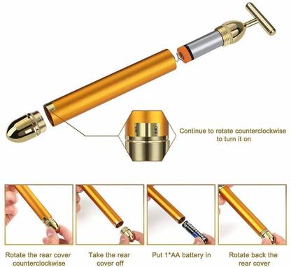 Buyer Choice T-Shape Energy Beauty Bar Electric Vibration Facial Massage Roller Waterproof