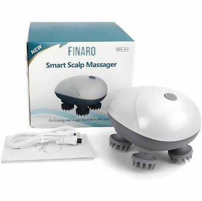 FINARO Revive Electric Handheld Head Portable Massager for Body Head, Neck, Back, Leg Scalp Massager With 4 Rotating Heads Vibration Relax Massager With3 Speed Modes Massager