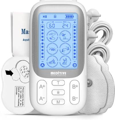 MEDITIVE TENS Electric Pulse Impulse Body Massager 24 Modes Tens Unit Rechargeable Pain Relief Massager