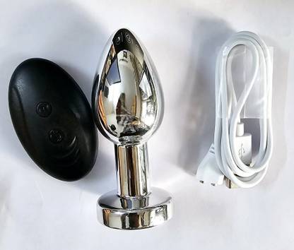 purvish 10 frequency Vibrating Body Massage silver Plug for Ultimate Relaxation with Remote Controlled water resistance (SIZE-M) Rechargeable Massager