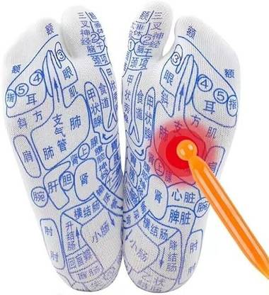 Acupunctoreum 1 Pair Foot Massage Socks Reflexology Socks Exercise Purpose Foot Massage Acupoint Socks With Massage Sticks - Size S,M Massager