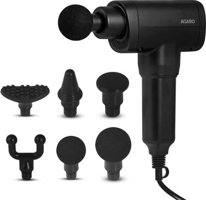 AGARO 33659 Impact Gun Massager, Handheld With 6 Massage Heads, 5 Speed Massager