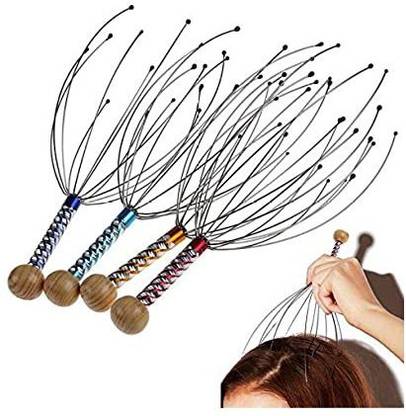 mayes Head massager Head & sclap massager silver handle multi color Massager