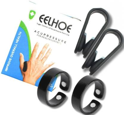 WYNX 4pc Acupressure Therapy Set – Dual Rings & Clips for Sugar Balance, BP Control & Stress Relief Massager