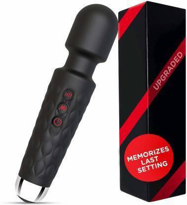 FLANKER WEND MASSAGER Rechargeable Personal Body Wend Cordless Eva Massager Machine with 28 Vibration Modes and Water Resistant (Black) Massager