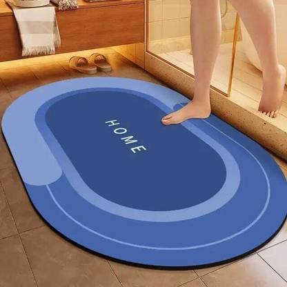 HEZKRT Rubber Bathroom Mat (Blue, Medium) deal from flipkart