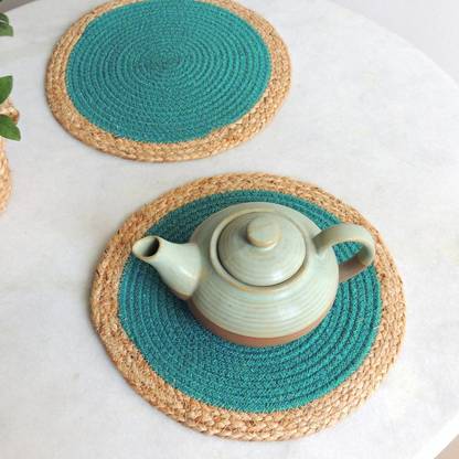 SIYA TEXTILES Round Pack of 2 Table Placemat