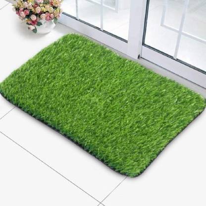 GREENGRASS Artificial Grass, PP (Polypropylene), PVC (Polyvinyl Chloride) Door Mat  (Green, Large)