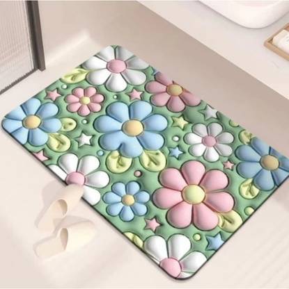 princehub Polyester, Rubber, Cotton Floor Mat