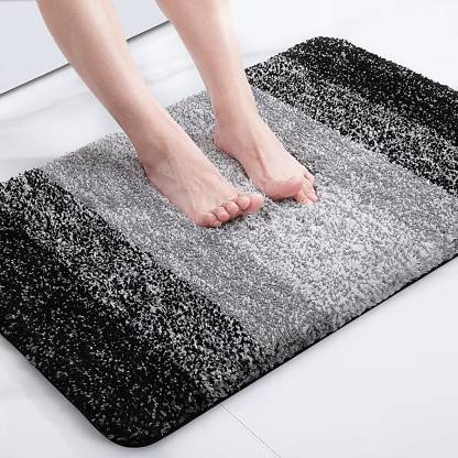 MAA HOME CONCEPT Microfiber Floor Mat  (Black, Medium)