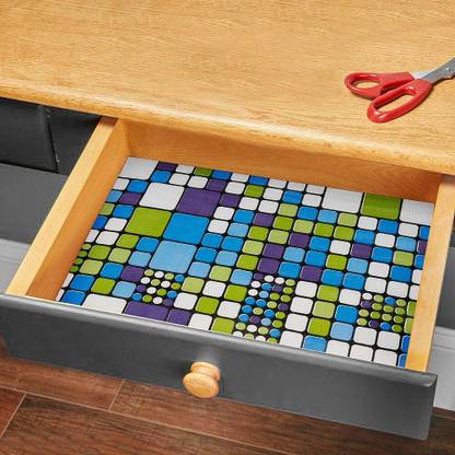 Home Ark 10 Meter Long Roll/Mat for Kitchen, Shelf .Anti slip and waterproof(blue s)