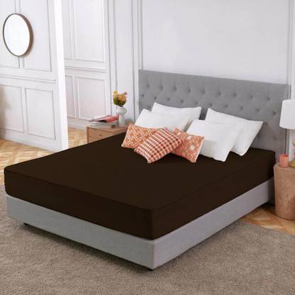 CRAZY WORLD Queen Size Fitted Terry Cotton Breathable, Stretchable, Waterproof Mattress Cover