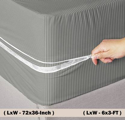 VAS COLLECTIONS Zippered Single Size Breathable Mattress Cover