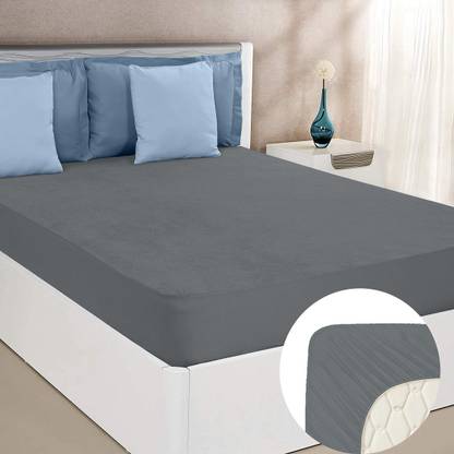 MISTIVA King Size Fitted Terry Cotton Breathable, Stretchable, Waterproof Mattress Cover