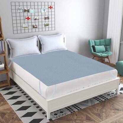 Designerc King Size Tie-ups Terry Cotton Mattress Cover