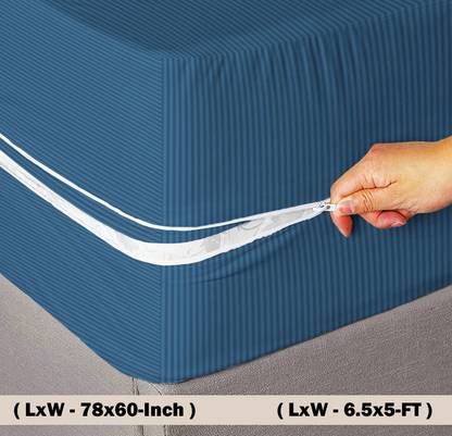 VAS COLLECTIONS Zippered King Size Breathable Mattress Cover