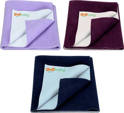 Oyo Baby Waterproof Baby Dry Sheet, Small Size, Pack Of 3 (Dark Blue, Plum, Voilet)