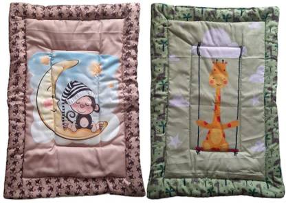 ONDOLL New Born Baby Mattress, Godadi, Baby Bed Mattress, Multicolor, Set Of 2