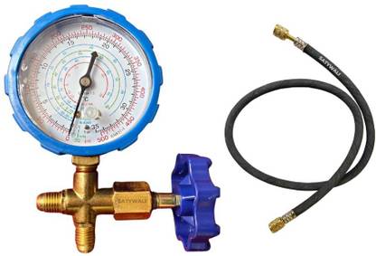 Uniqe Single Gauge Manifold WITH Charging Hose pipe Snap Gauge