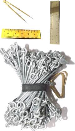 Simrah Survey Chain 20 meter With Pack of 4 With Deluxe Quality Height Gauge Height Gauge