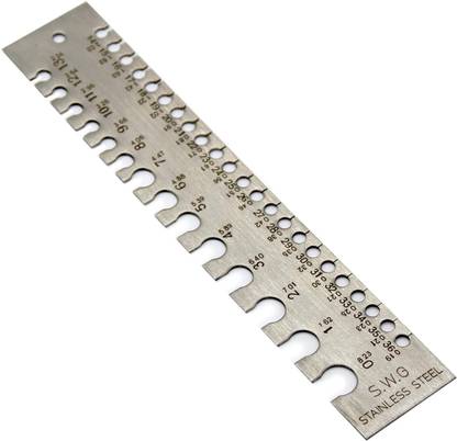 RANX Wire Thickness Gauge Marked with MM and SWG Craft Bead Tool Hole Gauge