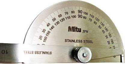 Azlaan Rectangular 0-180 Degree Protractor Measure Ruler Stainless Steel Radius Gauge