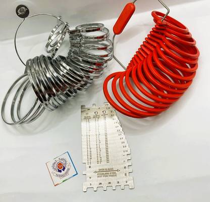 T H TOOLS CENTRE Plastic 1-15 and Metal 1-27 Gauges measure wrist sizes with Ajanta Scale. Ring Gauge