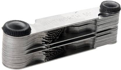 2fortheroad 30087 Thread Pitch Gauge Hardened Steel Metric-60 Degree and Whitworth-55 Degree Snap Gauge