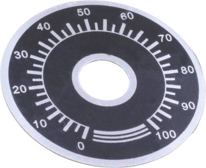 BUDHAN PRODUCTS INC 0-100 Dial Face Plates for Rheostat-Variable Transformer, Potentiometer- Control Hole Gauge