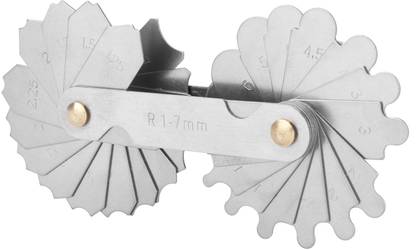 SAMENX Radius Gauge R-1-7mm, Alloy Steel Measuring Tool For Concave And Convex Surfaces Radius Gauge