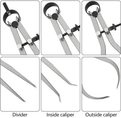 KALANJARI Spring Caliper Set 3 Pieces Inside, Outside & Divider 12" Inch / 300 mm Bore Gauge