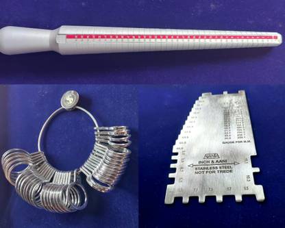 Shyam Sarowar Ring Sizer Stick & Bangles Gauge & Finger Ring Sizer 3 in 1 Set Ring Gauge