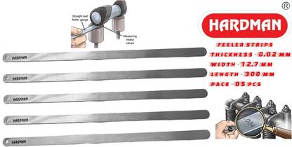 HARDMAN 0.02 MM THICKNESS FEELER GAUGE STRIPS 300 MM LONG PACK OF 5 PCS Snap Gauge