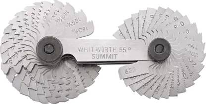 SUMMIT Screw Thread Pitch Gauge Metric & Whitworth - 52 Blades - inch and mm Radius Gauge