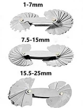 STTAR Radius Gauge R-1-25mm, Alloy Steel Measuring Tool For Concave & Convex Surfaces Radius Gauge