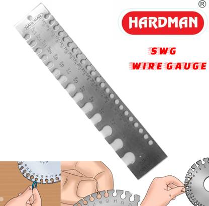 HARDMAN SWG 1 TO 36 MM STANDARD WIRE GAUGE RECTANGULAR Hole Gauge