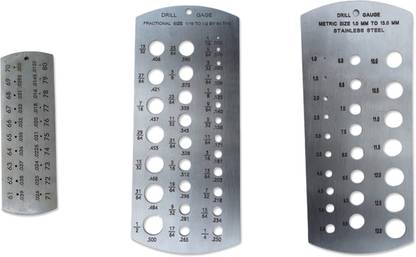TTM Drill Gauge Set of 3 Pcs. (61-80, 1/16-1/2-1-13) Pin Gauge