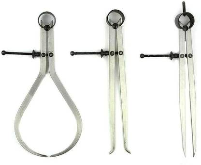 toolskart Spring Caliper 8 inch (200MM) Set of 3 Pieces – Inside, Outside & Divider Radius Gauge
