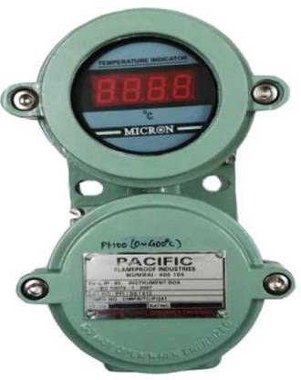 Japsin instrumentation Flameproof Pt-100 Temperature Indicator, LED Display, -50 to 199°C, 230 VAC Test Indicator