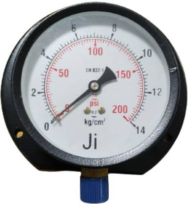 Japsin instrumentation Pressure Gauge. 4" Dial, 0-14 kg/cm2, Bottom Entry, 3/8" BSP (M) Connection Dial Indicator