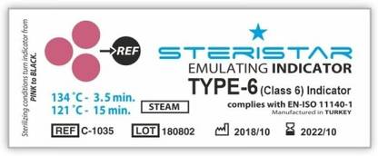Steristar Autoclave Chemical Indicators Strips Class-6 Test Indicator