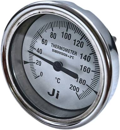 Japsin instrumentation Bimetal Thermometer, 2 1/2" Dial, 0-200°C, 3" Stem, Back Mounting,1/2" BSP (M) Dial Indicator