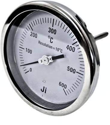 Japsin instrumentation Bi-metal Dial Thermometer, 4" Dial, 0-600 Deg C, Back Entry, 1/2" BSP (M) Conn Dial Indicator