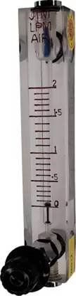 JTM 0-2 LPM Rotameter Acrylic Body With Regulator(L Type) Size: 1/4" BSP for Air Test Indicator