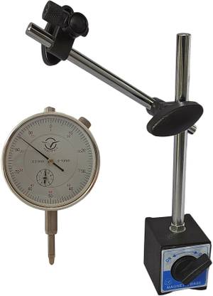 Inditrust Dial Indicator Gauge 0-10mm/0.01mm Micrometer with Flexible Magnetic Stand Dial Indicator