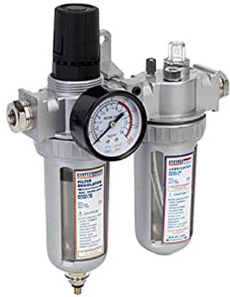 Bentok FRL (1/2 Inch) Pneumatic Filter Regulator Lubricator (with Gauge & with Guard) Test Indicator