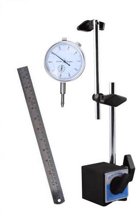 Digital Craft Dial Indicator Measurement Dial Gauge, Magnetic Stand,12" Scale Ruler Dial Indicator