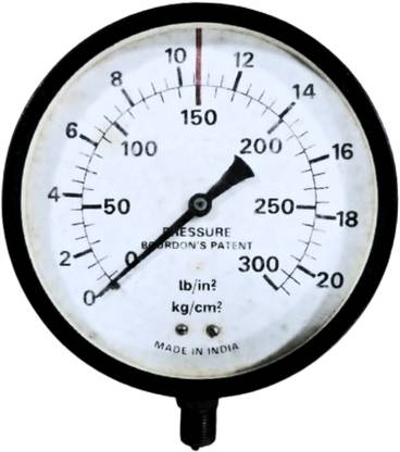 "Ji" Japsin Instrumentation Pressure Gauge, 6" Dial, 0-21 Kg/Cm2, Surface Bottom Entry, 3/8" BSP (M) Conn Dial Indicator