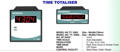NUTRONICS Nutronics TT-3060L 6 Digit Time Totaliser Timer Test Indicator